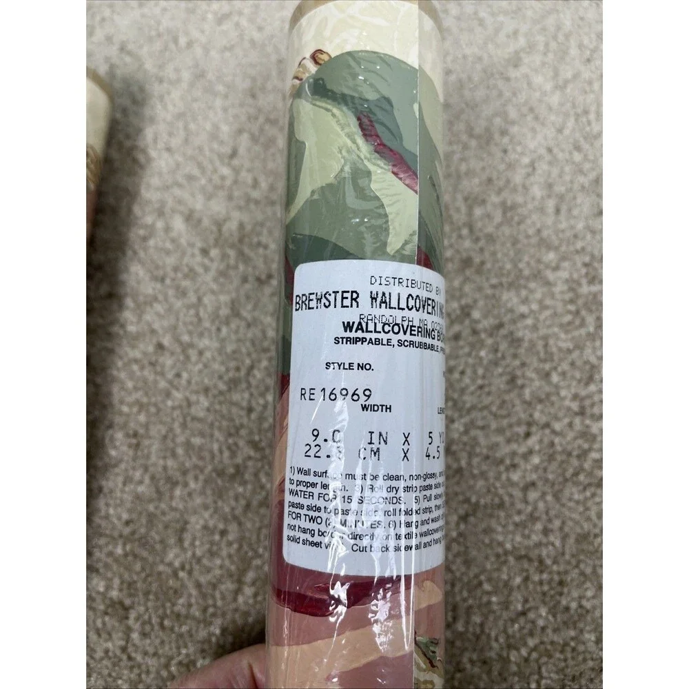 VTG Brewster Cottage Floral Wallpaper Border 5 Rolls RE16969 9” x‎ 5 yd Sealed